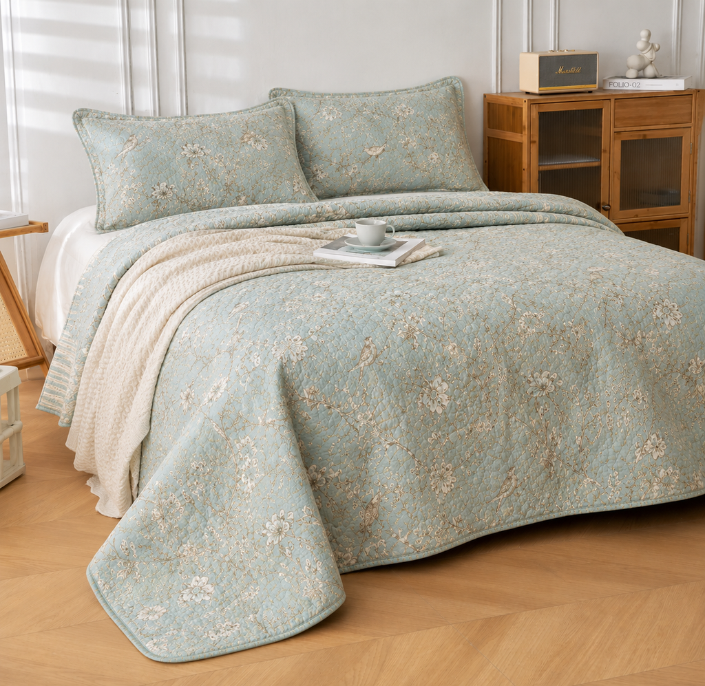 Lyon Teal Coverlet Set