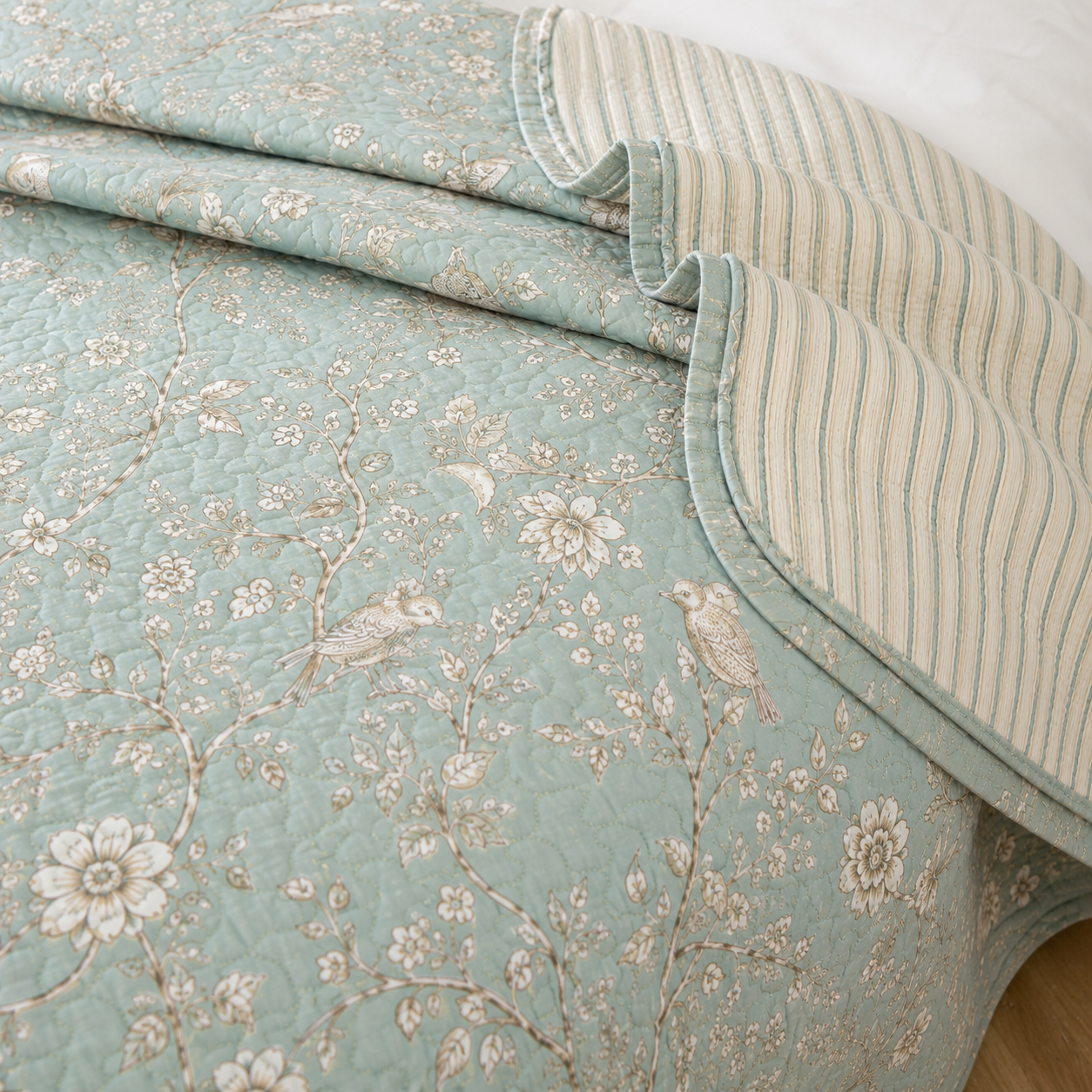 Lyon Teal Coverlet Set