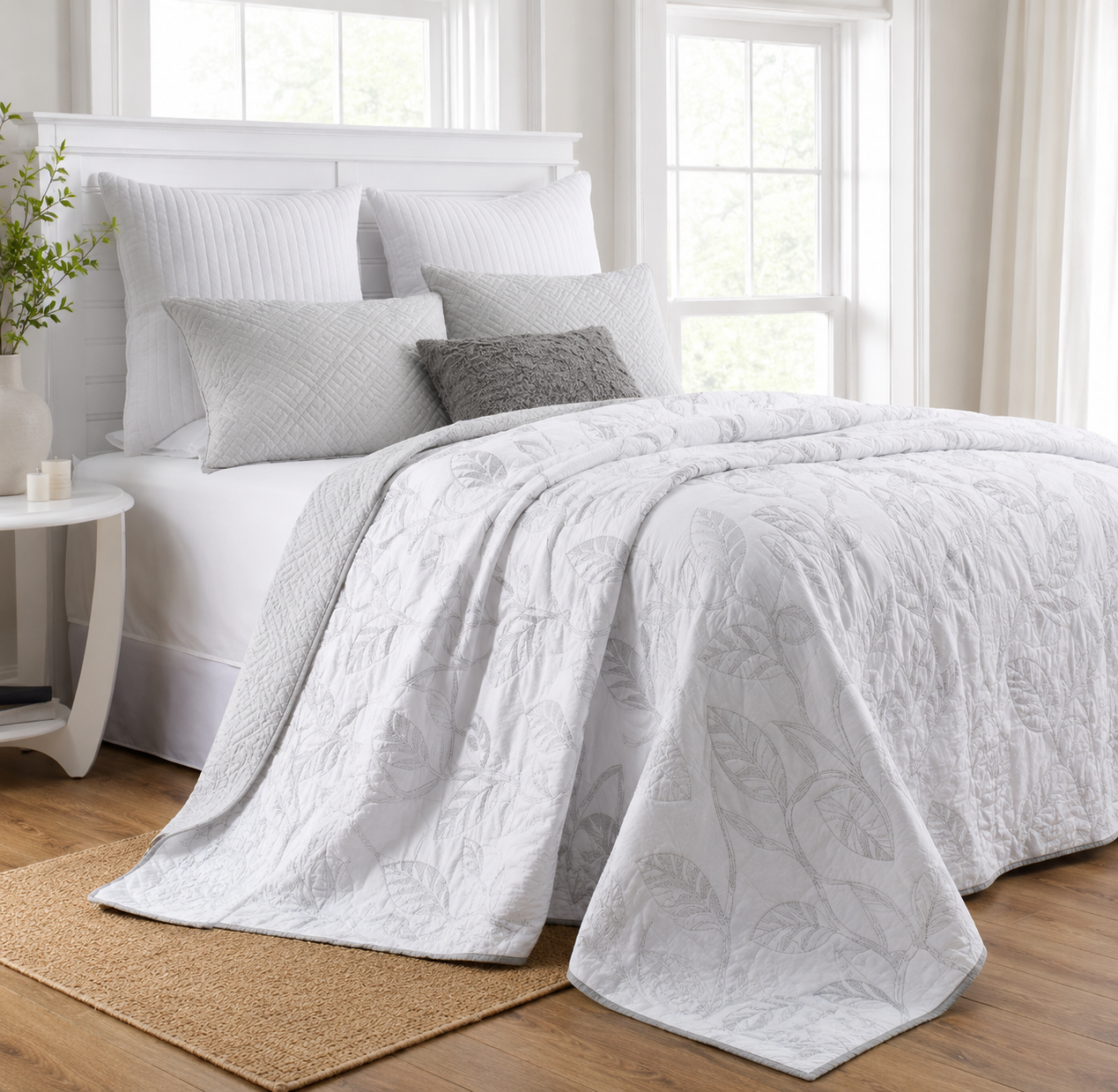 Botanical Leaves Coverlet Set