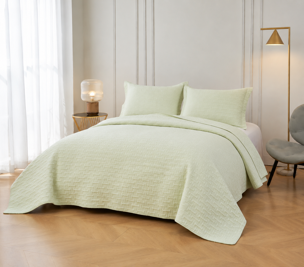 Milky Green Coverlet Set